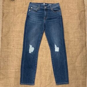 7 For All Mankind Jeans, Roxanne ankle, distressed size 27